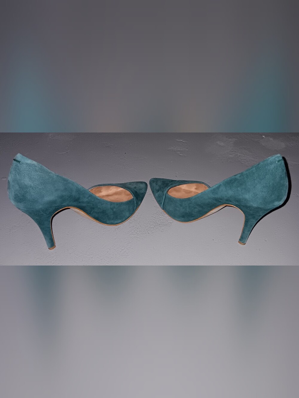 ✨️Madewell Women's Teal Suede Pointed-Toe Heels-Mira Style, Sz. 9 - Picture 5 of 7